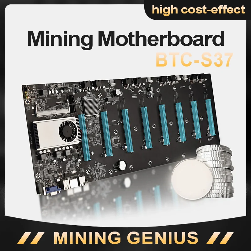 Preise Bergmann Motherboard BTC-S37 CPU Set 8 Video Card Slot DDR3 Speicher Integrierte VGA Interface Low Power Verbrauch