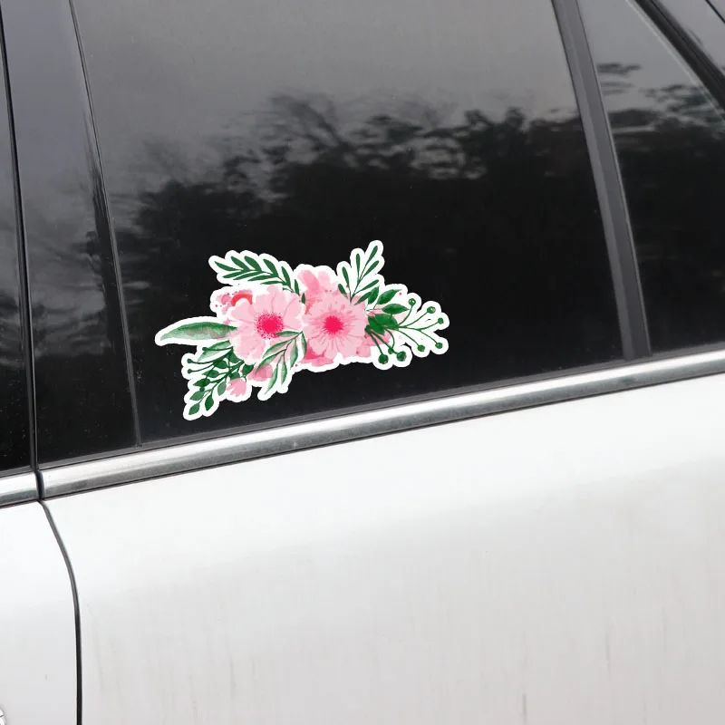 

Mysterious Flower Decor Car Stickers Personalized Colored To Cover Scratches Sunscreen Waterproof PVC