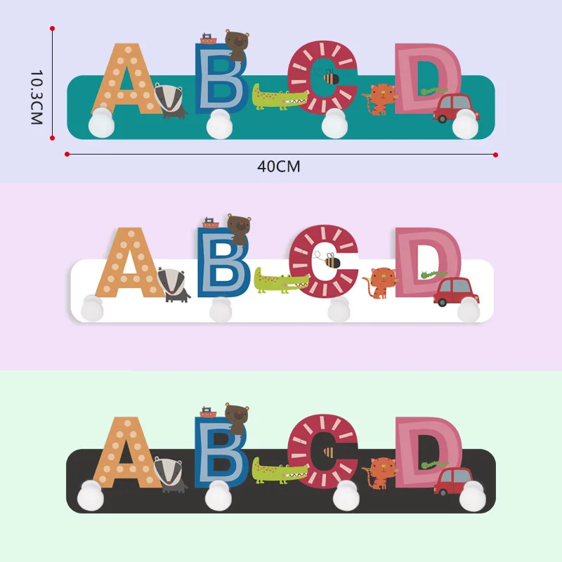 Мультяшная настенная вешалка ABCD креативная самоклеющаяся полка для хранения