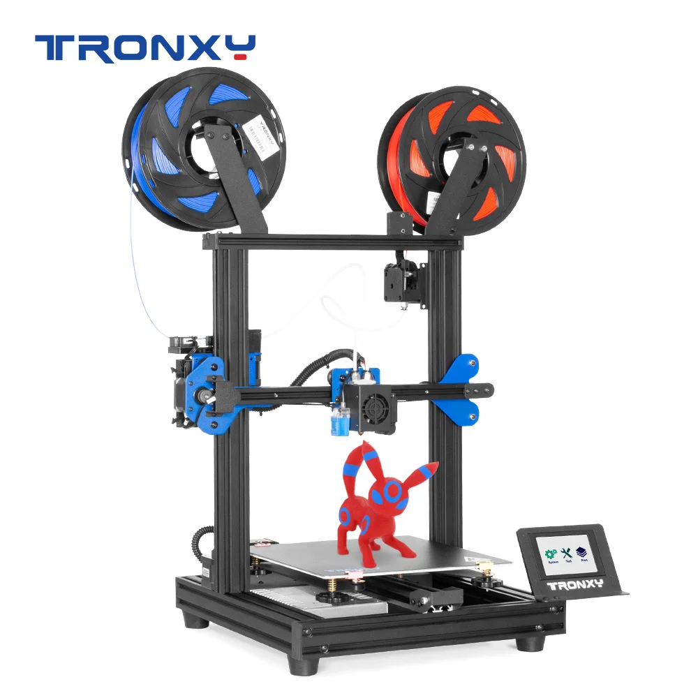 

Tronxy 2 Extruder Two Colors Head Dual Printing XY-2 PRO 2E 2 in 1 Out 3D Printer DIY Kits with Super Silent & High Accuracy