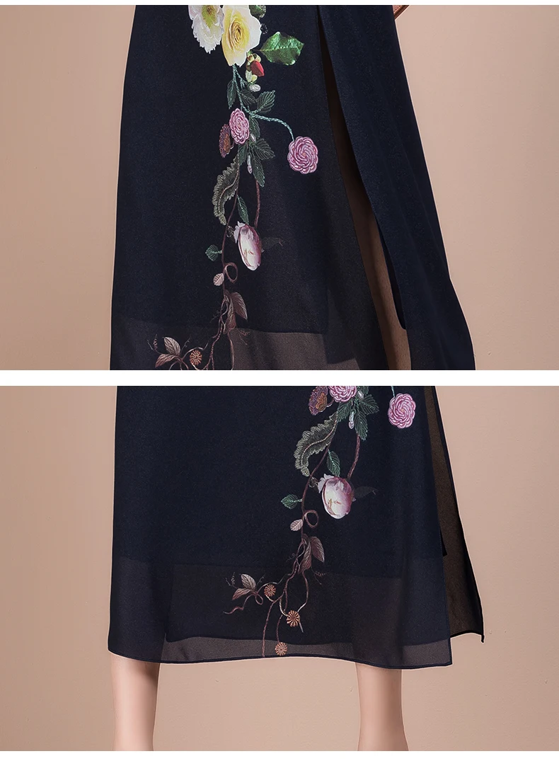 

New Product Summer Fashion Casual Women Dress Short Sleeves Floral Print Elegant Chiffon