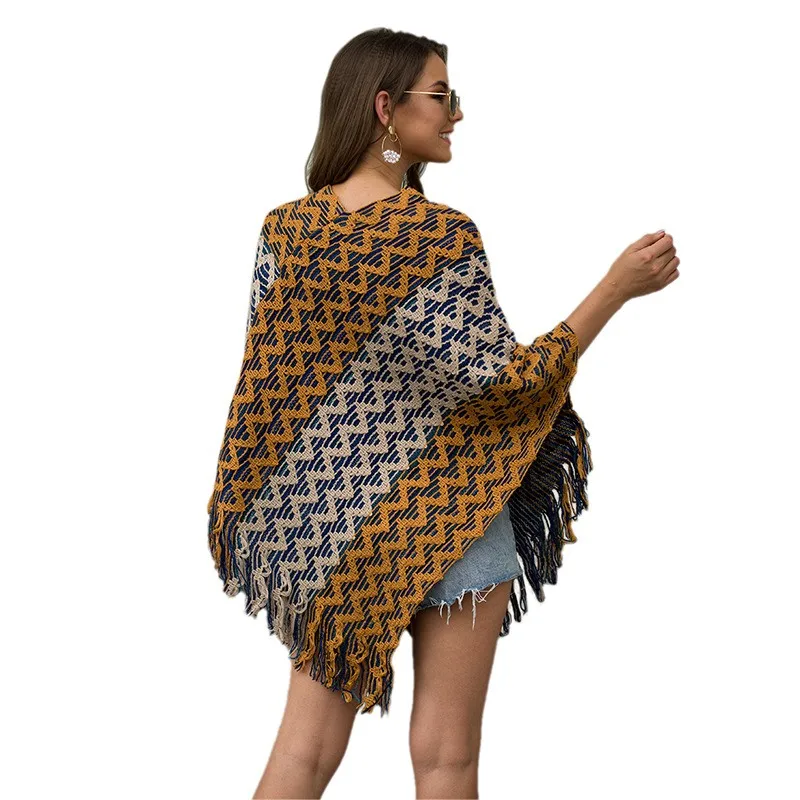 Повседневное Свободные Элегантные Волнистая Полоса кисточкой свитер