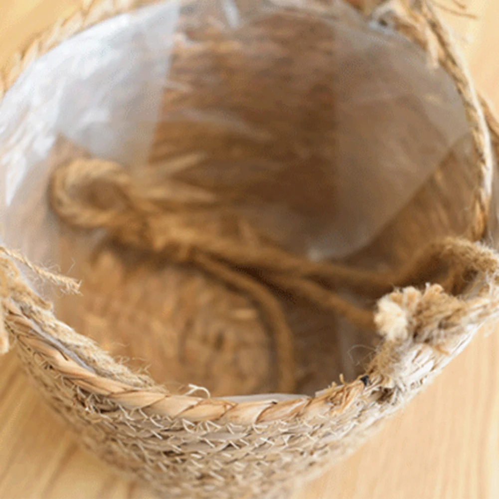 

Jute Rope Hanging Basket Hanging Planter Basket Jute Rope Macrame Plant Hanging Flower Storage Organizer For Outdoor Garden
