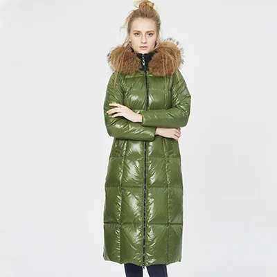 Зима 2020 5 цветов новинка 95% белый утиный пух натуральный мех енота женский толстый