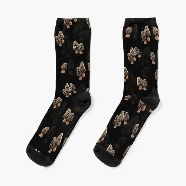 

Morels Crew Socks Women Mens Ankle Knee High Best Black