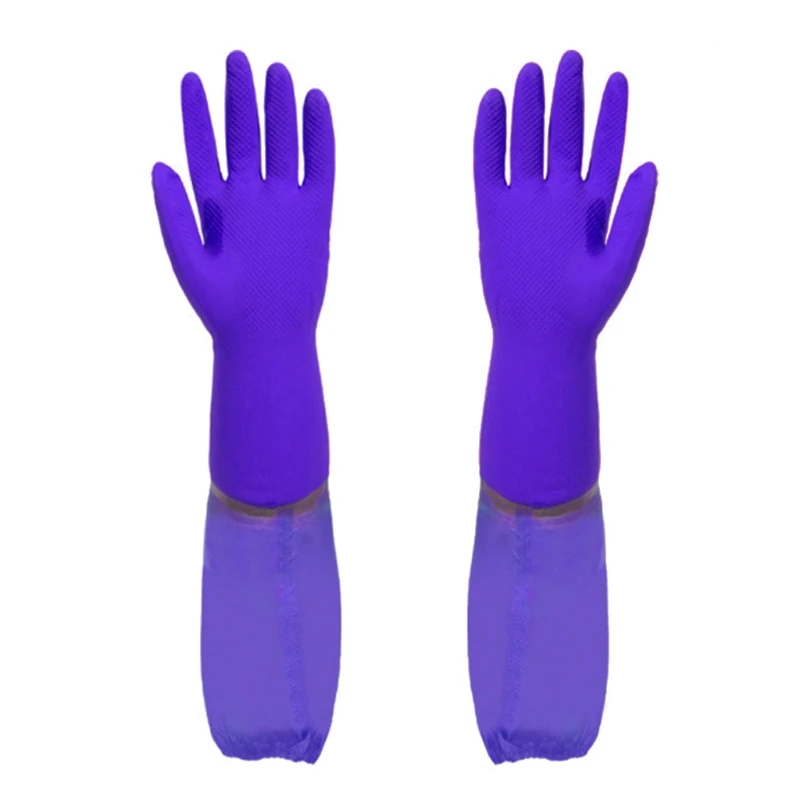 

1 Pair Cleaning Waterproof Rubber Warm Gloves Kitchen Dishwashing Extended Gloves Car Wash Gloves Cleaning Tool