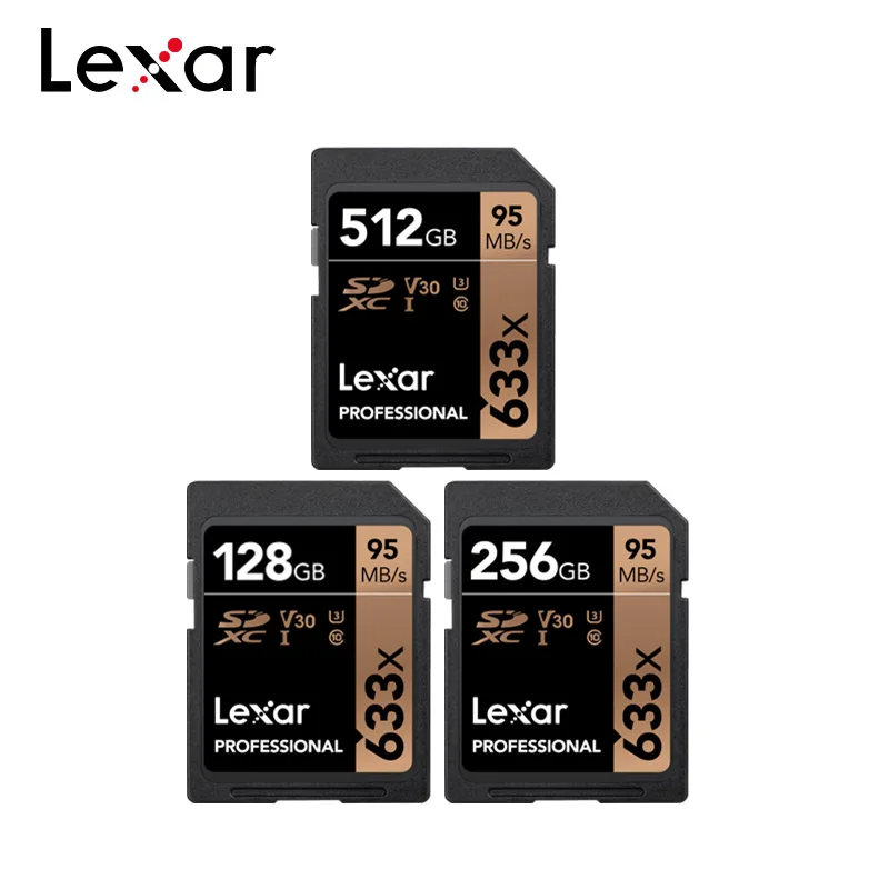 Карта памяти Lexar SD Card 32 Гб 64 128 ГБ 256 633x C10 SDXC флеш-накопитель для камеры | Компьютеры