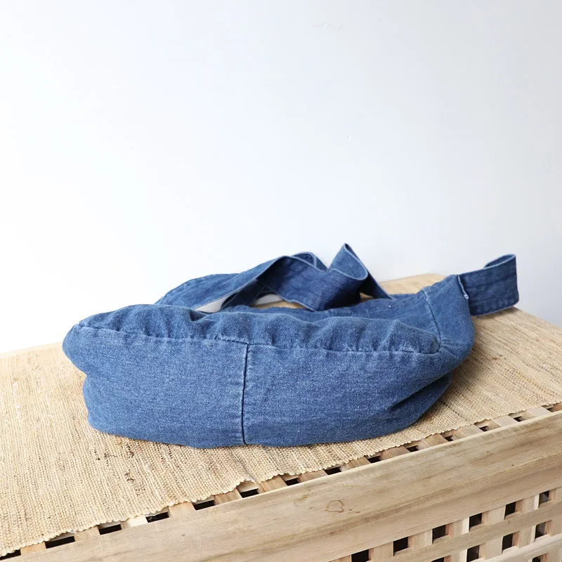 Повседневная Женская джинсовая сумка вместительный холщовый саквояж на плечо