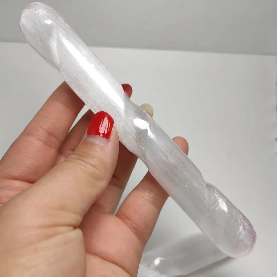 Полированная естественная селенита диаметром 15 см гладкая спиральная