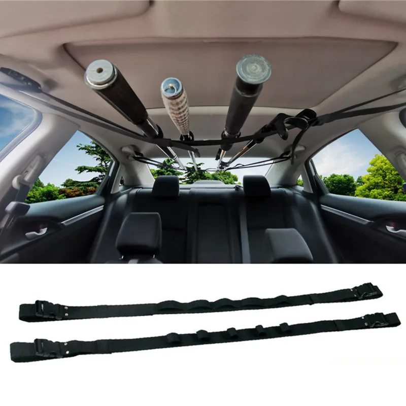 

2pcs Vehicle Fishing Rod Holder Strap Adjustable Car Stand Fishing Pole Storage Rack Belts Car Mounted for SUV Wagons