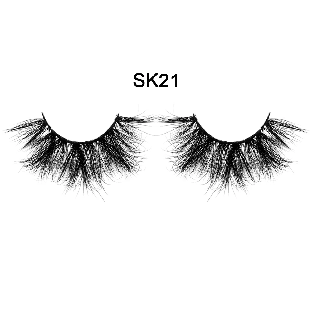 SK21 1 пара 25 мм Драматические Длинные ресницы 3D норковые накладные ресницы толстые крест-накрест Wispies Fluffies наращивание ресниц инструменты для макияжа - Цвет: SK21