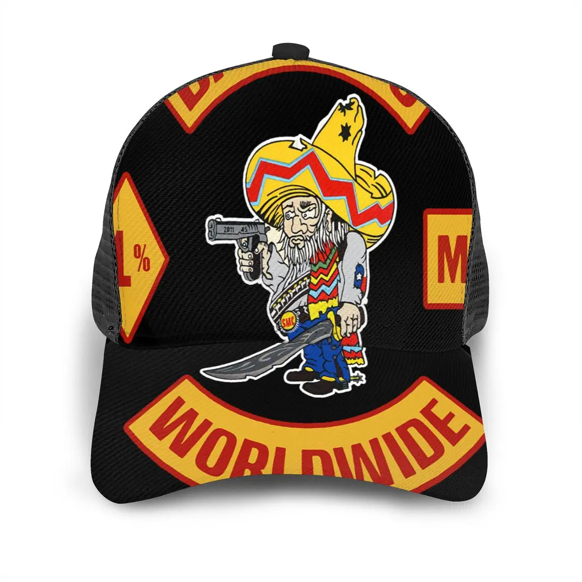 

New Bandidos Worldwide Motorcycle Club Baseball Cap Hip Hop Hat Cap Women's Cap Hip Hop Hats Men's Summer Cap