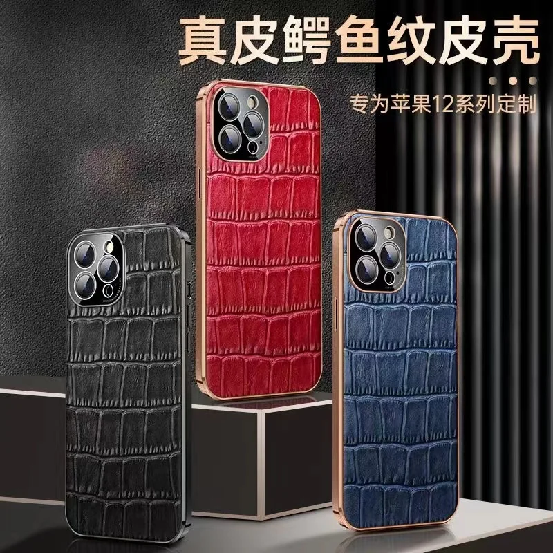 

Genuine leather silicone sealing edge for Iphone x xs 11 12 13 pro max shell shockproof