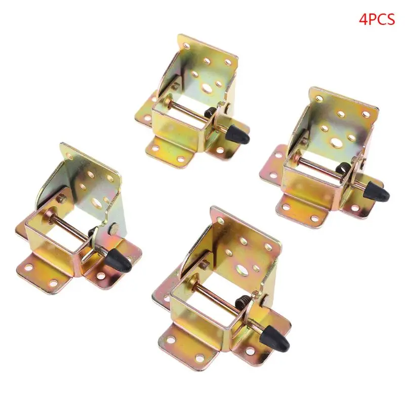 

4X Iron Locking Folding Table Chair Leg Brackets Hinge Self Lock Foldable Hinges