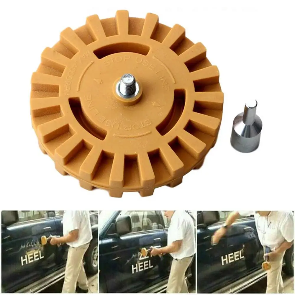 

Rubber Car Decal Remover Pneumatic Remover Wheel Sticker Film Glue Removal Eraser Scraper Disk Paint Cleaner Polish Tool