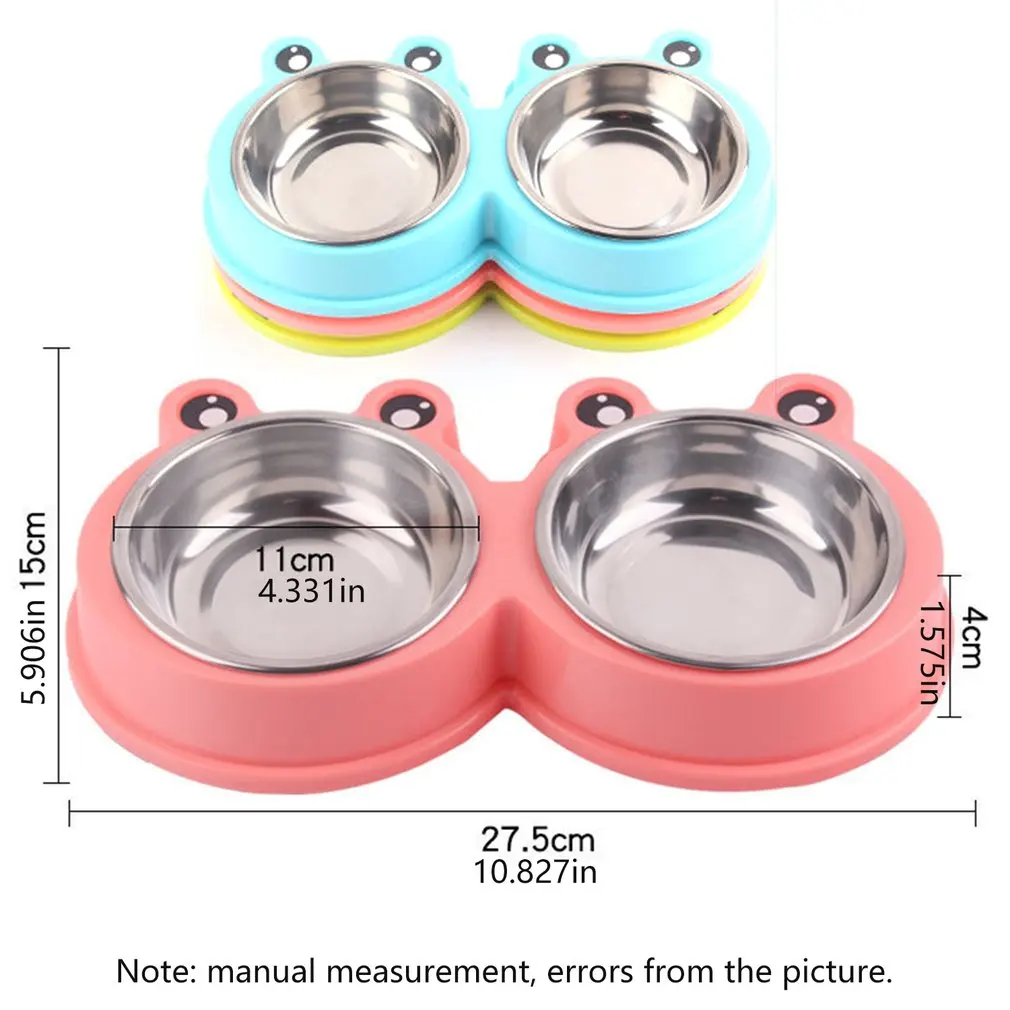 

Pet Double Bowls Dog Food Water Feeder Stainless Steel Pet Drinking Dish Feeder Cat Puppy Feeding Supplies Dog Accessories