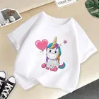 Футболка с круглым вырезом, для девочек 2-9 лет