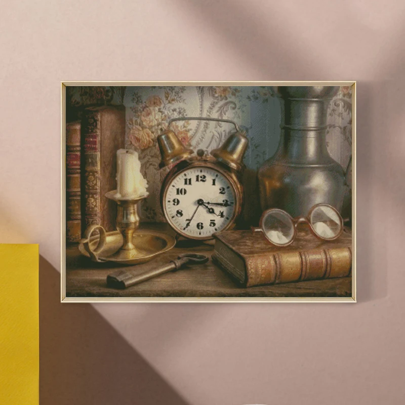 

Рукоделие, Набор для вышивки крестиком в стиле ретро с изображением часов, наборы для вышивания, полная вышивка крестиком