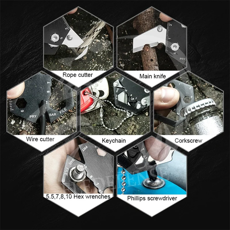 Миниатюрный карманный складной брелок Uclio для карт уличный инструмент