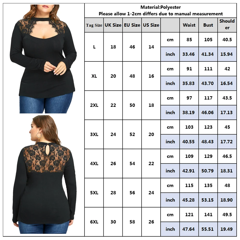 Женская Кружевная футболка с вырезом на спине черная Повседневная облегающая