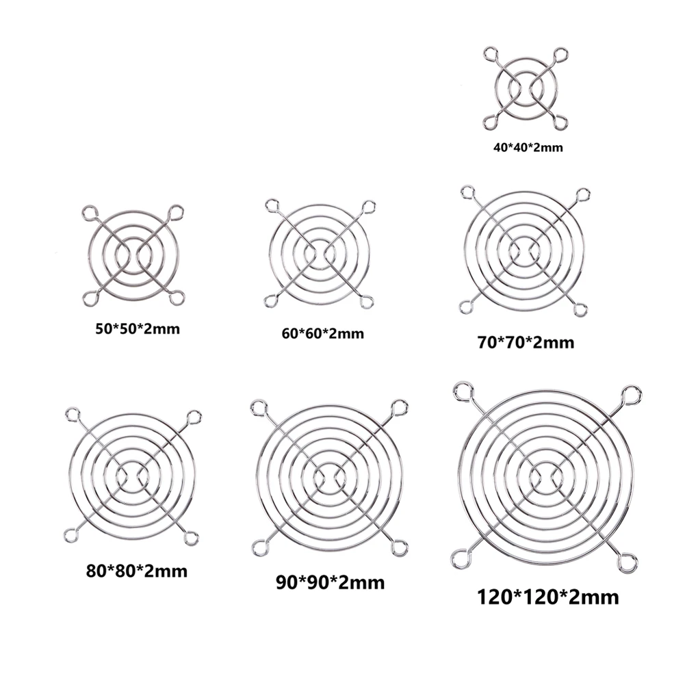 5PCS PC Case Cooling Fan Grill Silvery Metal Wire Finger Protector Guard Cover 40mm 50mm 60mm 70mm 80mm 90mm 120mm |