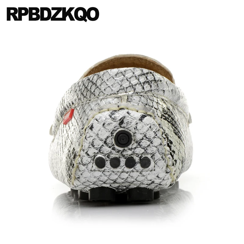 Мужские Кожаные Мокасины под змеиную кожу дизайнерские без застежки в