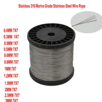 hq mg01 316 marine grade flexible soft stainless steel wire rope cable fishing line diy jewelry thread