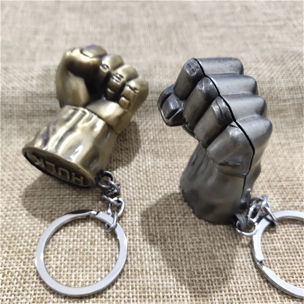 

Disney Marvel Keychain Avengers Hulk Fist Metal Keyring Couple Personality Creative Gift Car Key Chain Student Backpack Pendant