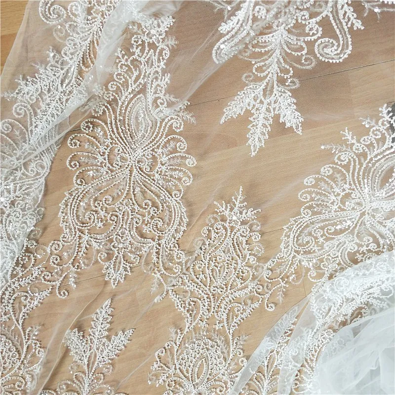 Кружевная ткань цвета слоновой кости в европейском стиле! Новинка 2019