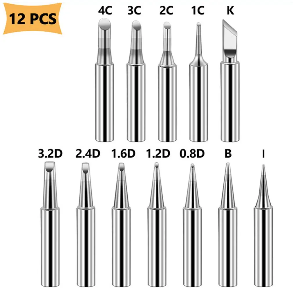 

Soldering Iron Tips Pure Copper Soldering Iron Tip Lead-free Solder Tips Welding Head Soldering Tools