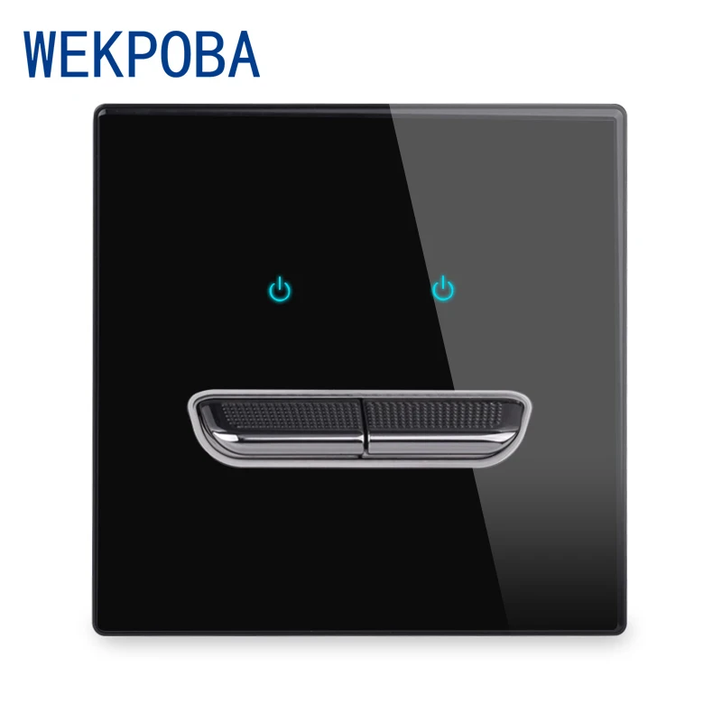 WEKPOBA 1/2/3/4 Gang 1/2 Way переключатель On/Off настенный выключатель света лестницы с синей