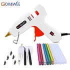 Goxawee Профессиональный горячего расплава клея пушка набор с 22 шт. горячего расплава клея пушка палочки медные наконечники и подставка для ножей для категория 