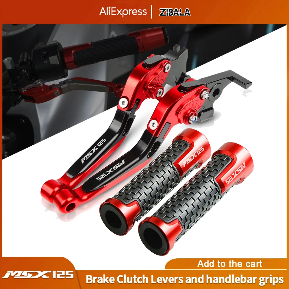 

Motorcycle Accessories Folding Extendable Brake Clutch Levers and handlebar grips FOR Honda MSX125MSX125 2014 2015 2016 2017