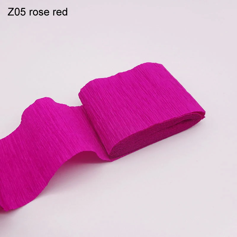 Z05 rose red Декорации 5 см x 250 см баннеры конфетти растяжки DIY Бумажная гирлянда крепированная бумага Свадьба День Рождения Вечеринка фотографии фоны - Цвет: Z05 rose red