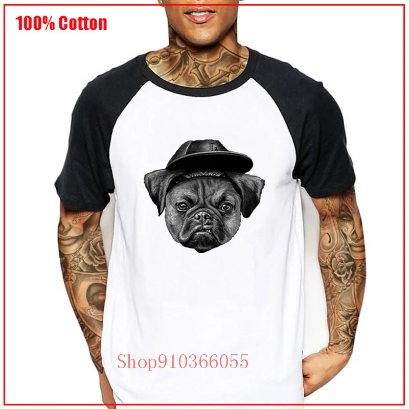 Мужская Уличная футболка с принтом в виде кубика мопса милая забавная животных