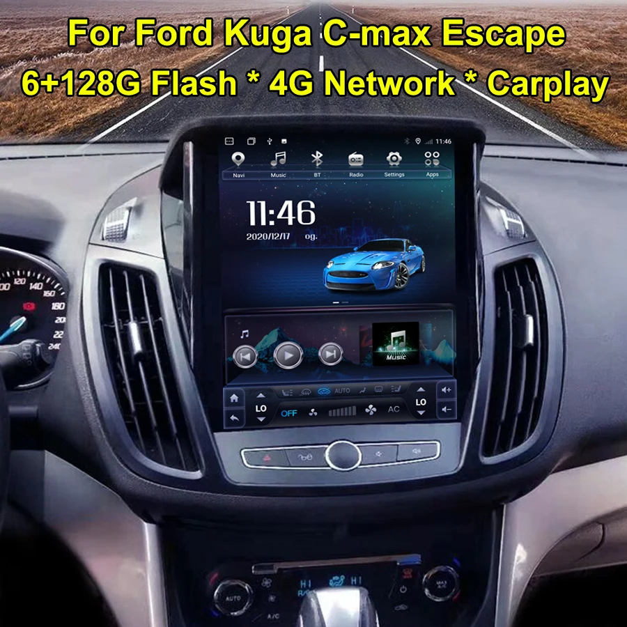 Автомобильный мультимедийный видеоплеер 10 4 дюйма GPS для Ford KUGA C max Escape Авторадио