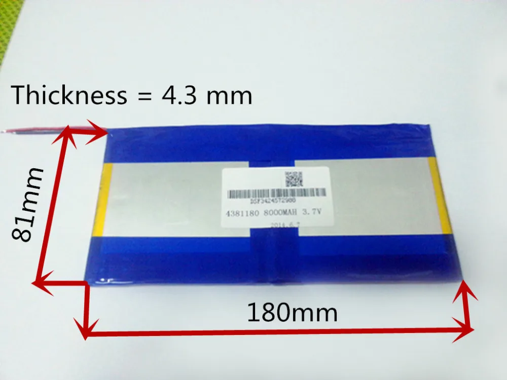 3 7 V 8000mAH [4381180] PLIB (полимерный литий ионный аккумулятор) аккумулятор для