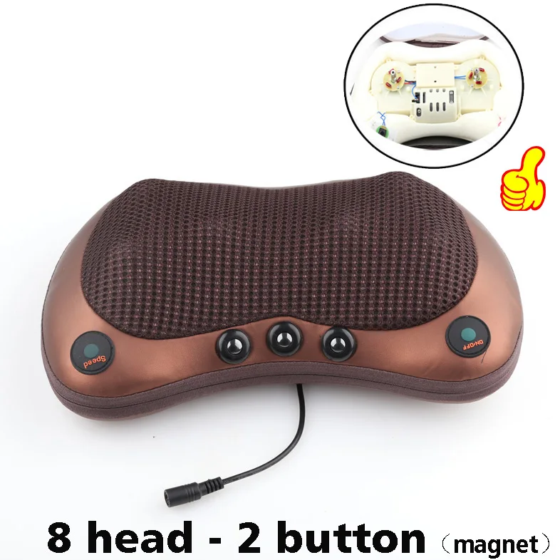 Magnet-8-2-White Расслабляющая массажная подушка вибратор Электрический плечо Отопление спины разминание инфракрасная терапия массаж шеи шиацу - Цвет: Magnet-8-2-White