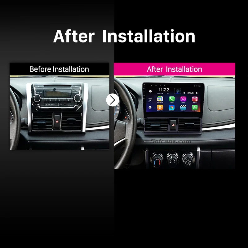 Seicane сенсорный экран 10 1 дюйма 2din Android Bluetooth GPS-навигатор радио для Toyota Vios 2013- 2016 с