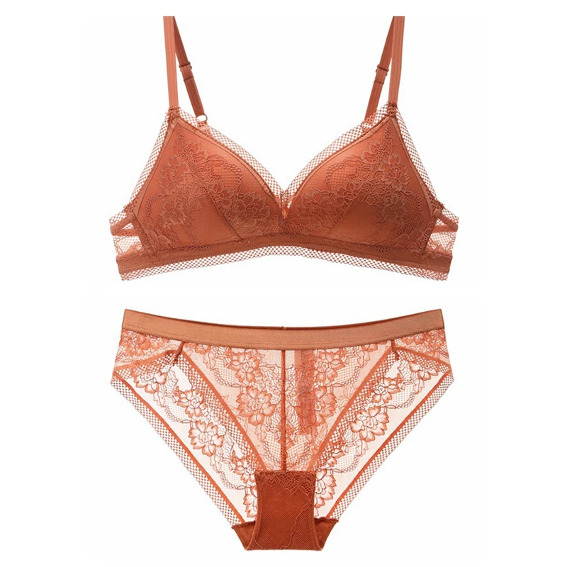 Комплект женского нижнего белья с прозрачными трусиками белая черная зеленая