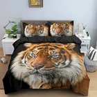 Модное постельное белье с цифровым принтом лев леопард тигр Детский Комплект постельного белья 3D постельное белье с животными пододеяльник домашний текстиль
