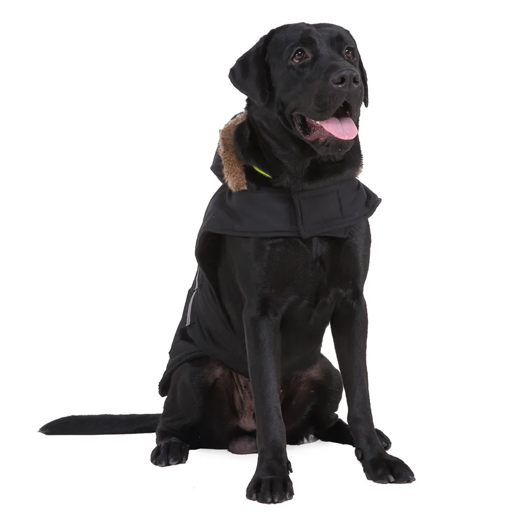 Transer Golden Retriver, Большие куртки для собак, искусственный мех, верхняя одежда с капюшоном, зимняя теплая одежда для собак, одежда для маленьких, средних и больших собак 9822
