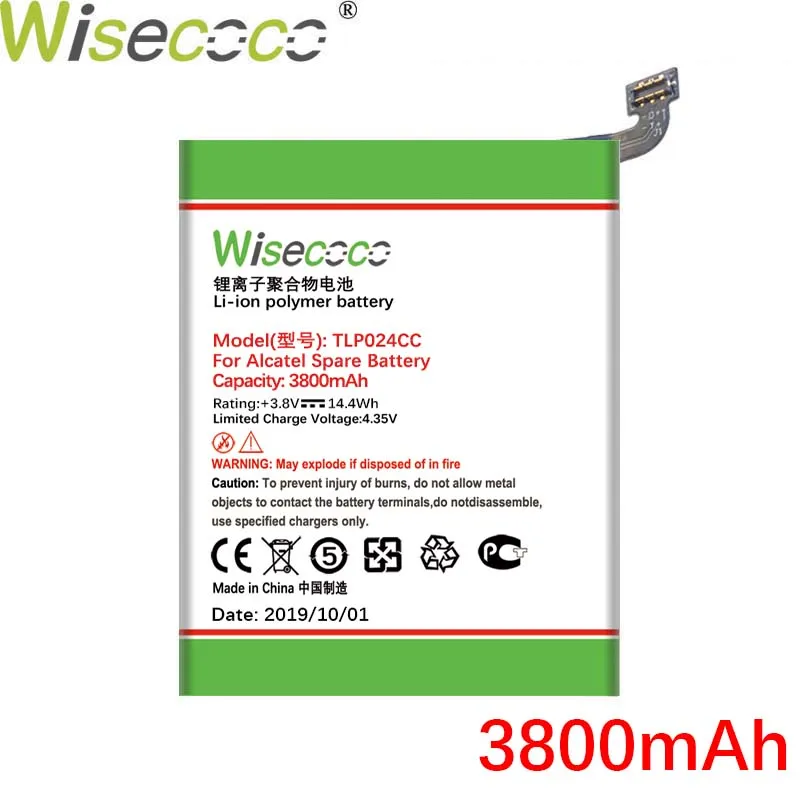 Wisecoco TLP024C1/TLP024CJ/TLP024CC 3800 мАч Батарея для ALCATEL Работает с любым оператором, A3 OT-5046/Touch Shine Lite OT-5080 5080X OT-5046D OT-5046Y 5046D