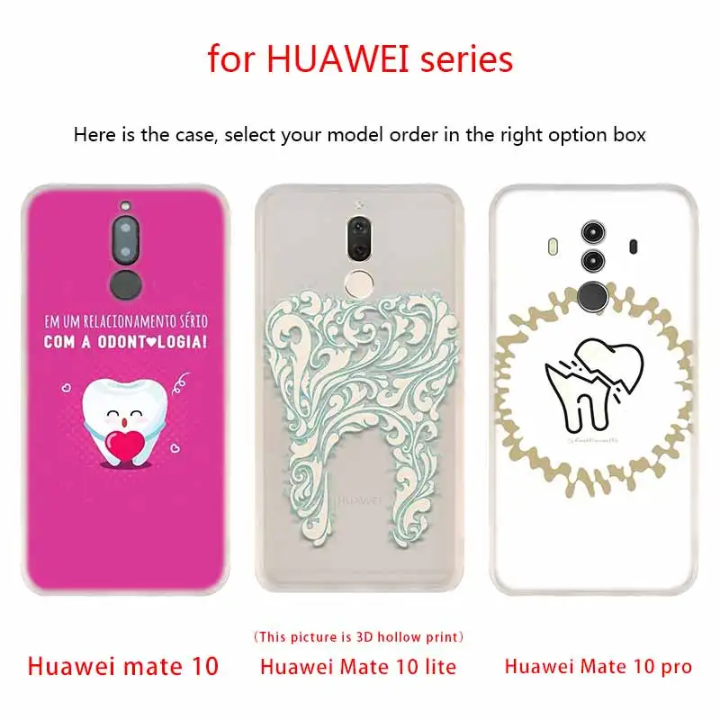 Милые зубы мудрости стоматолога мягкие силиконовые чехлы для Huawei Mate 10 Lite 20 Pro 20X S Y5