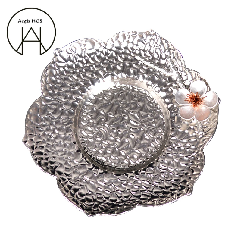 Со шпилькой креативный ручная работа plum цветок Луженая листовая сталь Coaster