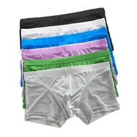 6pcs underwear men boxers super soft and comfortable ice silk sheer transparent mesh mens boxer shorts sexy exotic underwear