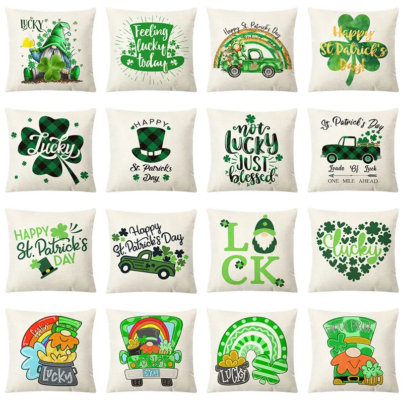 

45x45cm Four Leaf Clover Style Geometry Pillowcase Cushion Cover Linen Pillow Case Gifts Home Office Living Room Decoration