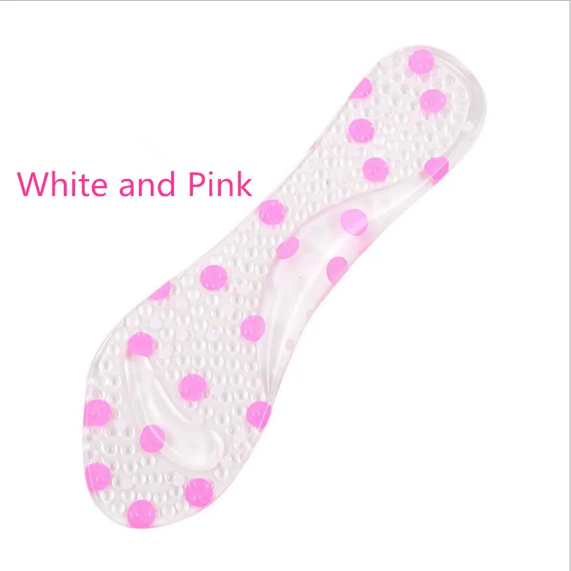 White and Pink 1 пара Подпяточник в обуви на высоком каблуке расстроен арки поддержки стельки силикагелевые стельки Анти-скольжения для Для женщин высокий каблук Сникеры на каждый день - Цвет: White and Pink