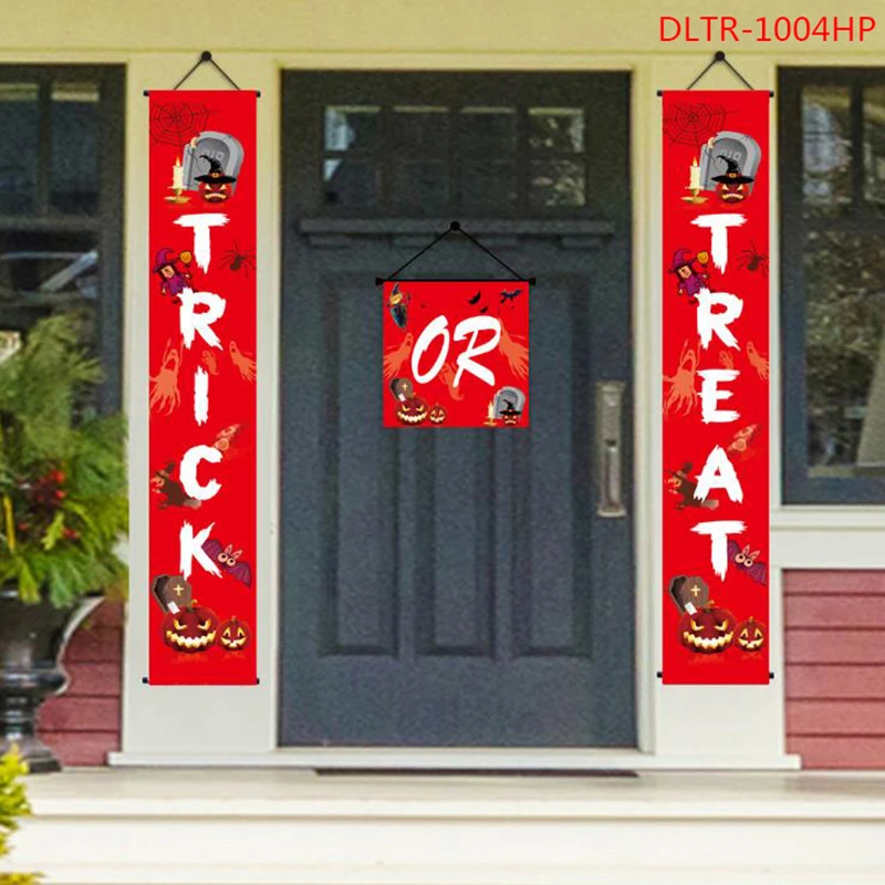 Хэллоуин баннер Trick or Treat Home Door Sign вечерние украшения Блестящий трикотажный