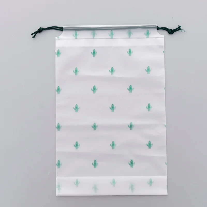 20x30CM Кактус drawstring маленькая легкая сумка прозрачное матовое водонепроницаемое карманное дорожное платье Сумочка для хранения косметики сумка струнная сумка - Цвет: 20x30CM